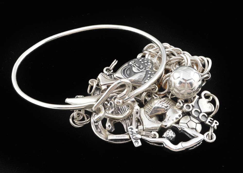 Sterling Silver Charms and Bracelets