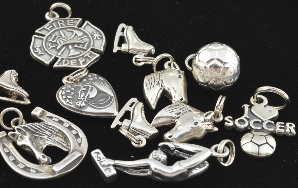 Sterling Silver Charms and Bracelets