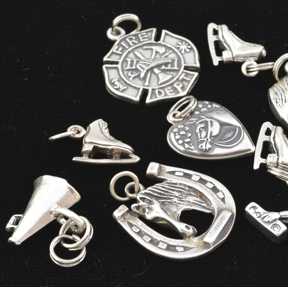 Sterling Silver Charms and Bracelets