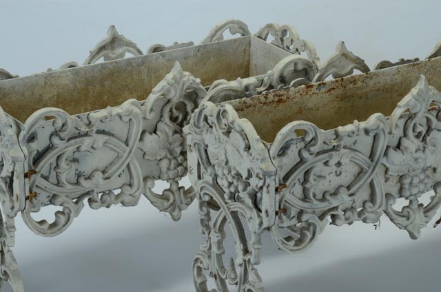 Vintage Pair Cast Iron Planter Box