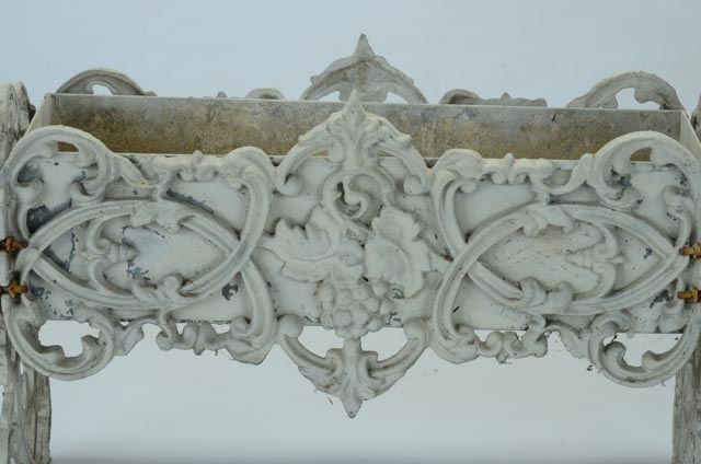 Vintage Pair Cast Iron Planter Box