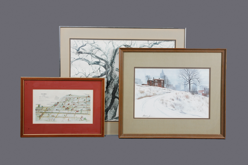 Framed Prints by Frederic James and Aerial View of Lexington, KY