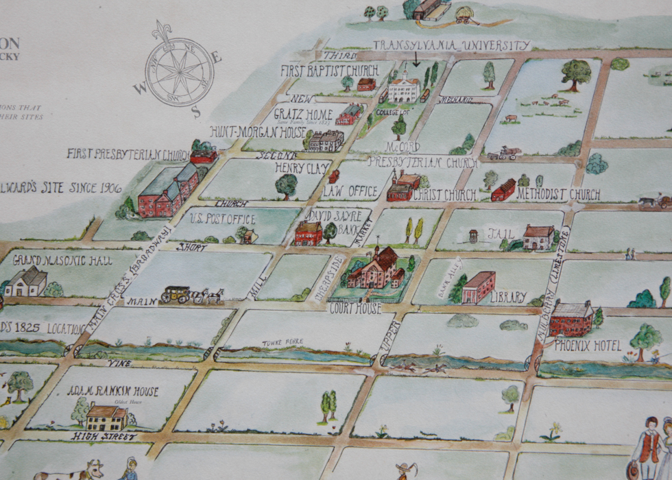 Framed Prints by Frederic James and Aerial View of Lexington, KY