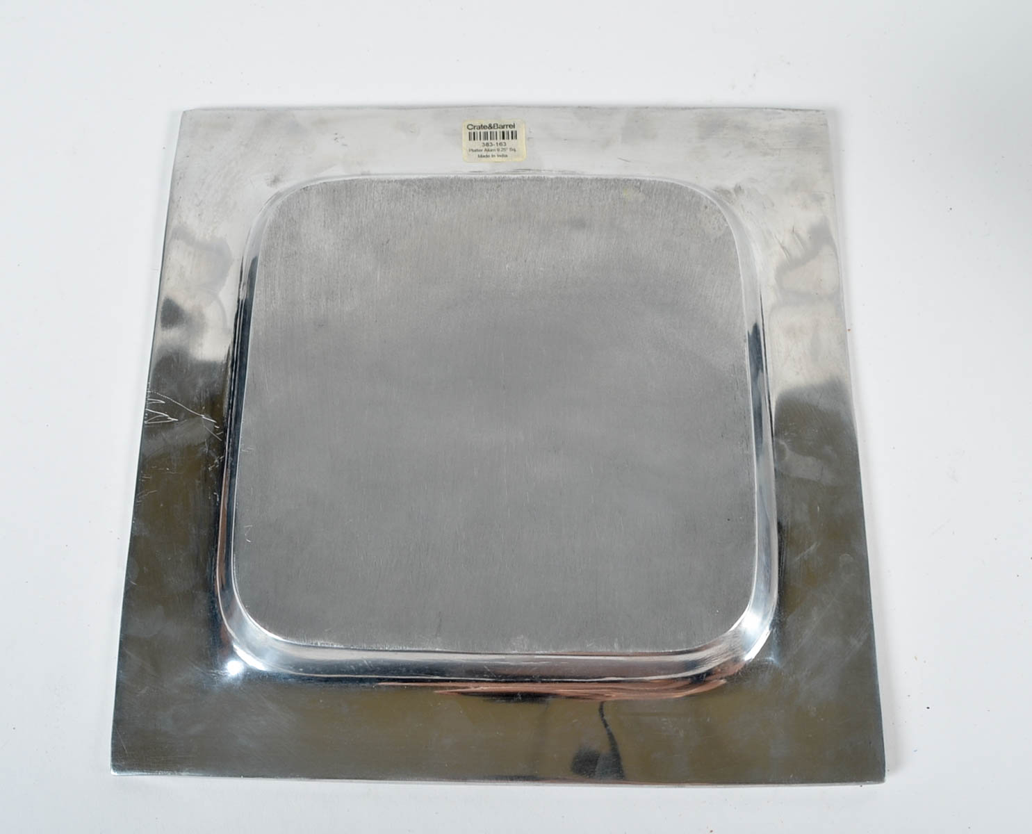 Crate and Barrel Silver Toned Dish and Platter