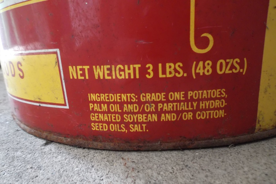 Vintage Husman's Metal Potato Chip Can