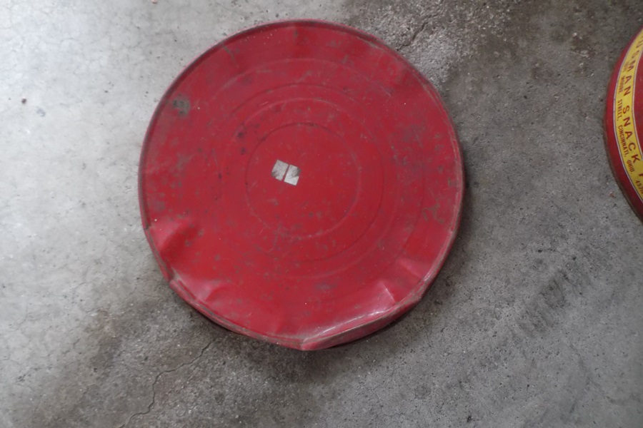 Vintage Husman's Metal Potato Chip Can