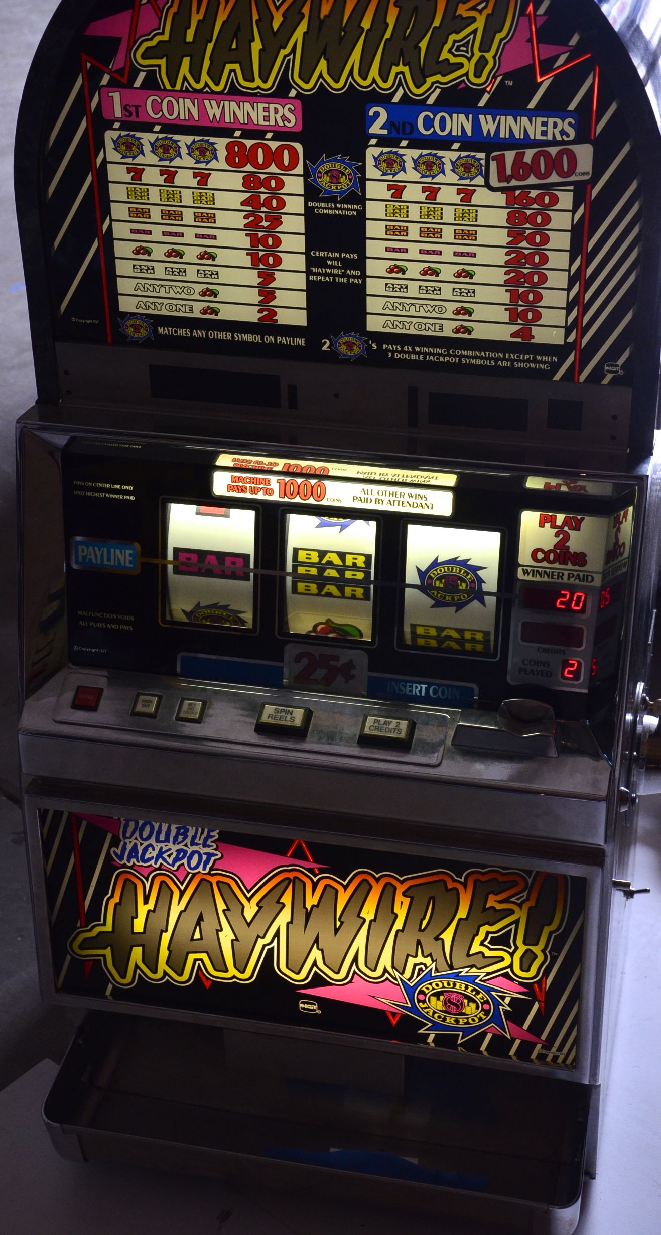 Vintage "Double Jackpot Haywire" Slot Machine