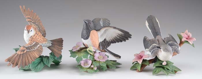 Four Lenox "The Garden Bird" Collection Porcelain Figurines