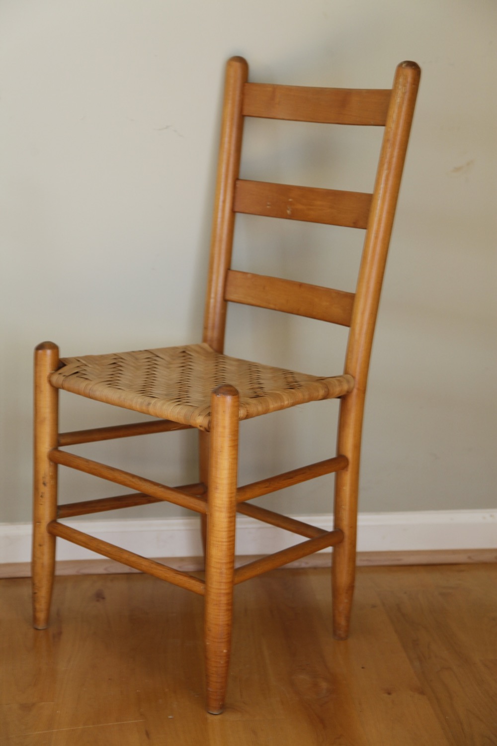 Ladder-Back Chairs with Rush Woven Seats