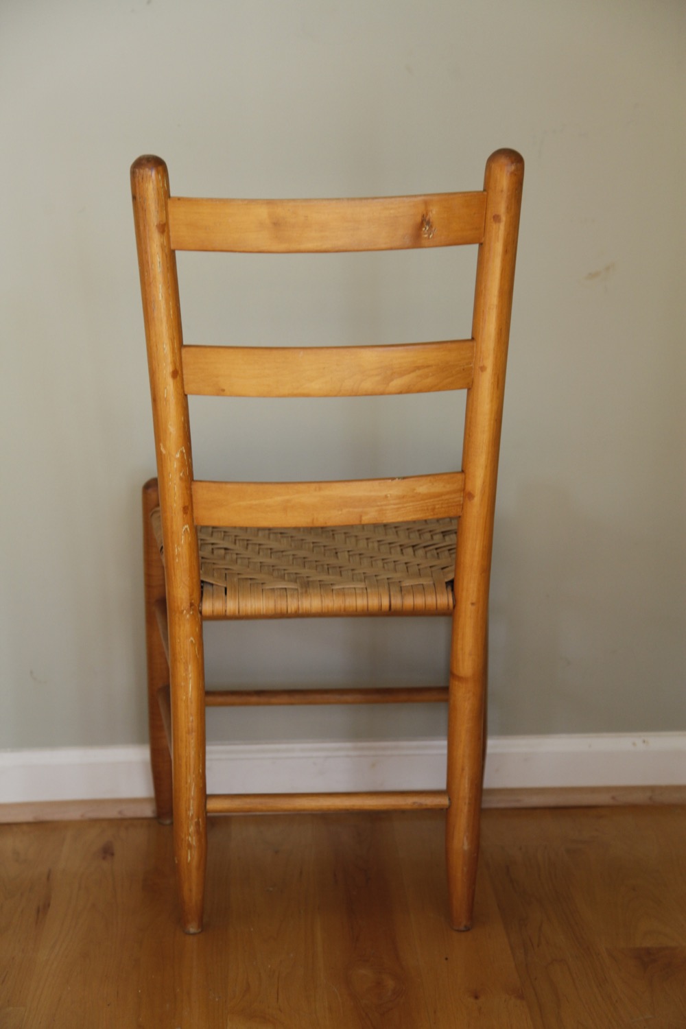 Ladder-Back Chairs with Rush Woven Seats
