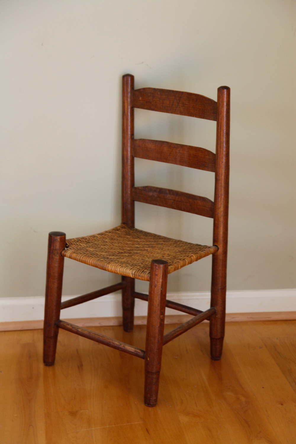 Ladder-Back Chairs with Rush Woven Seats