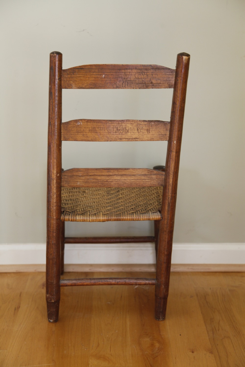 Ladder-Back Chairs with Rush Woven Seats