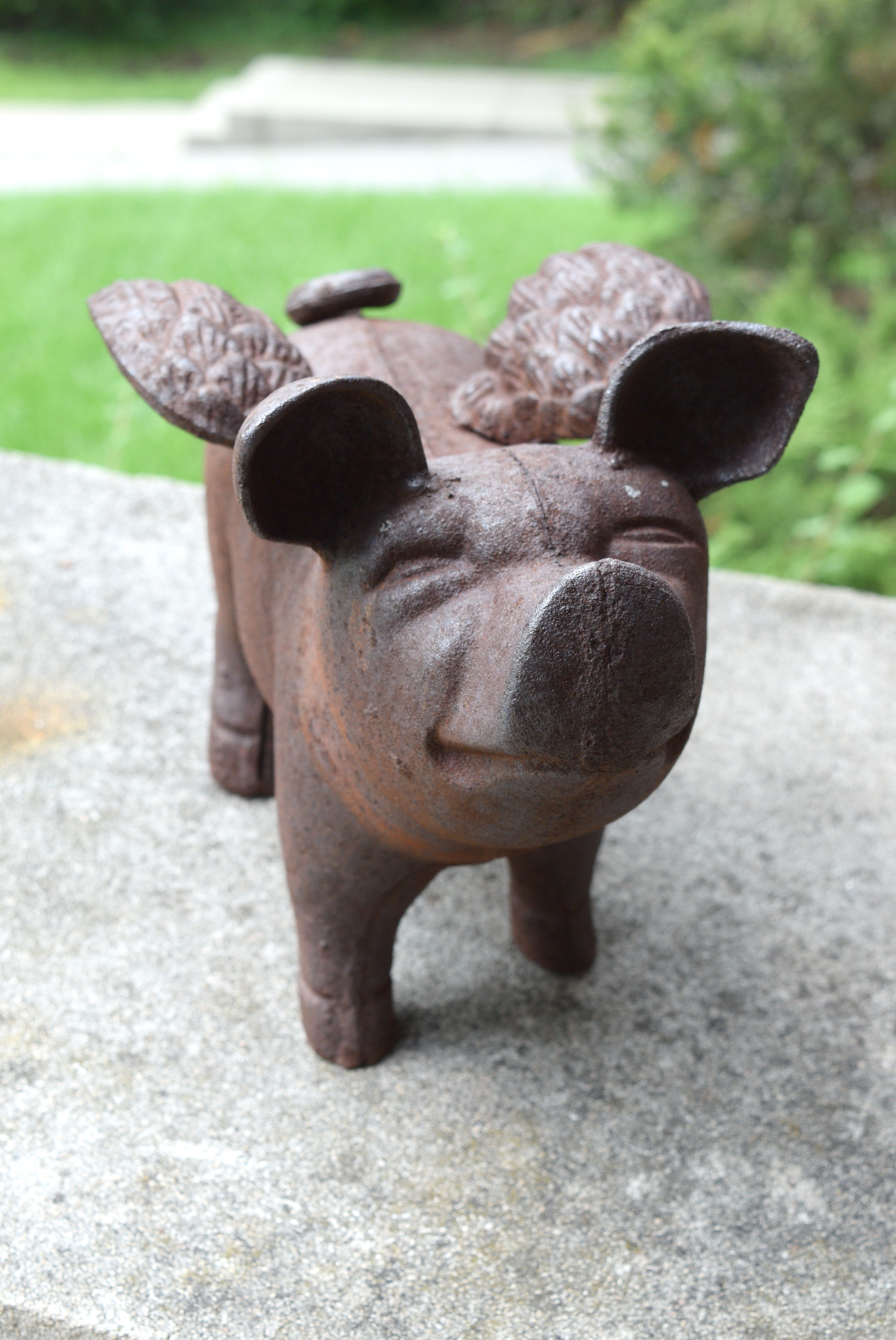Cast Iron Flying Pig Statue