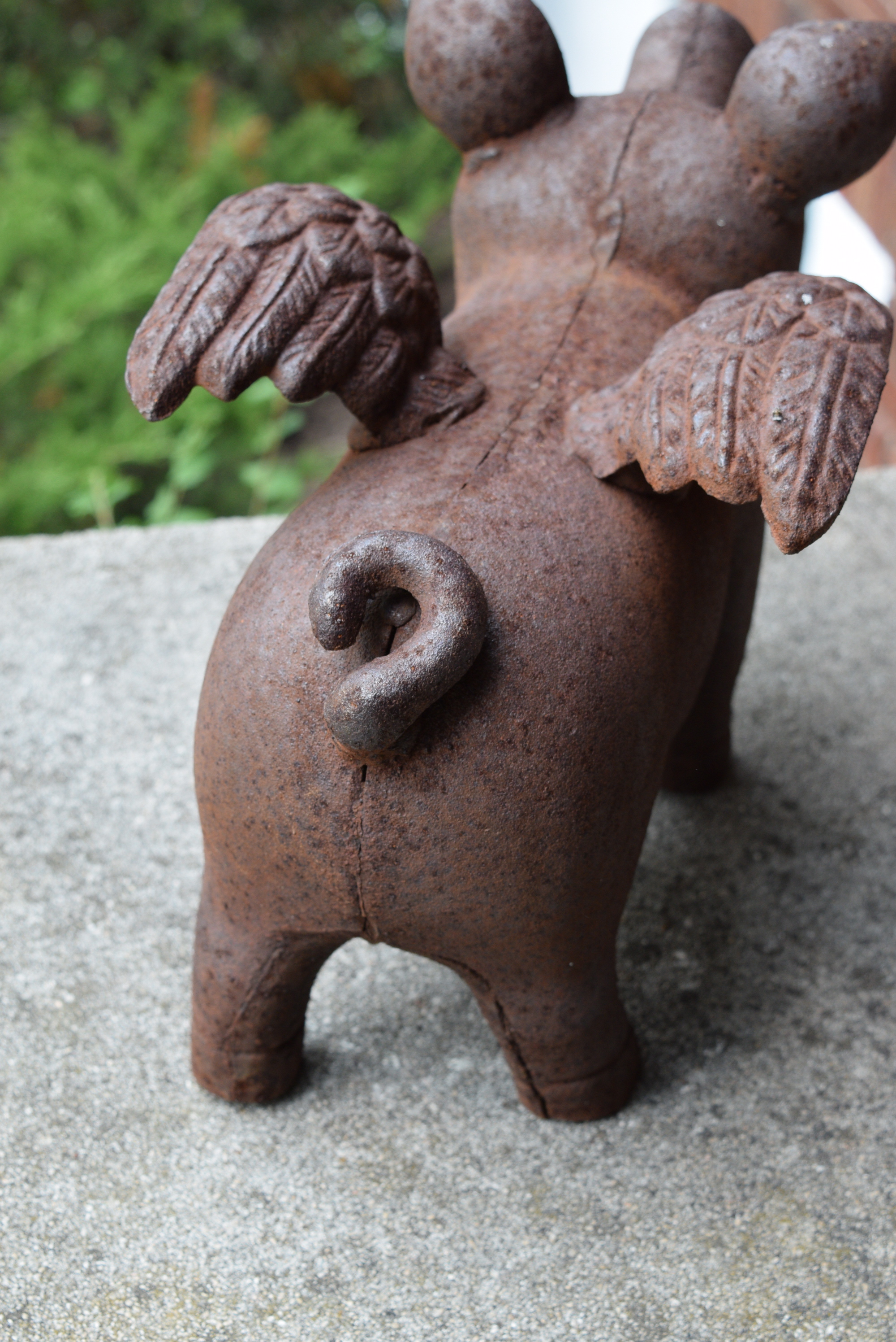 Cast Iron Flying Pig Statue