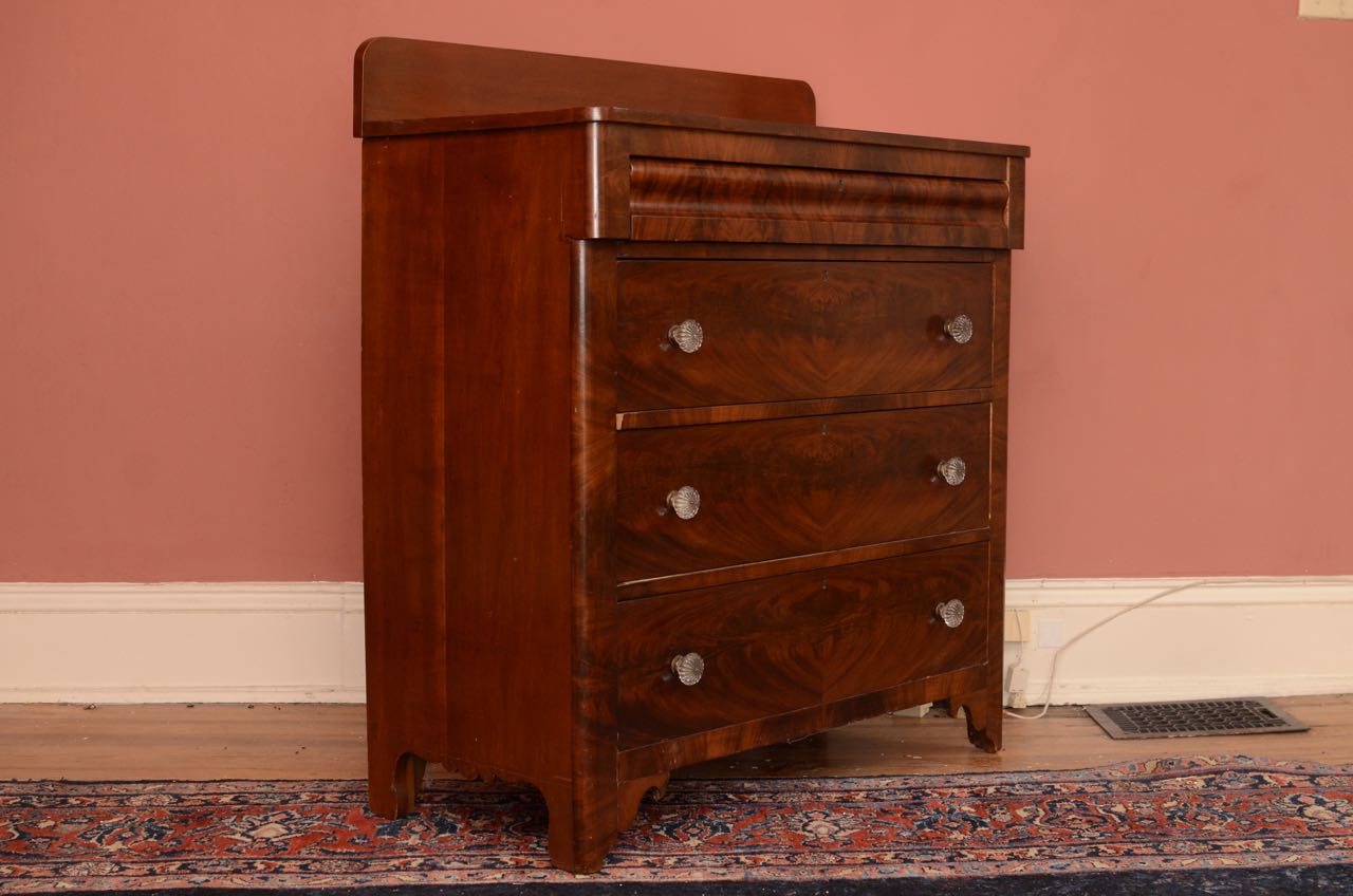 Mid 19th Century Empire Flame Mahogany Dresser