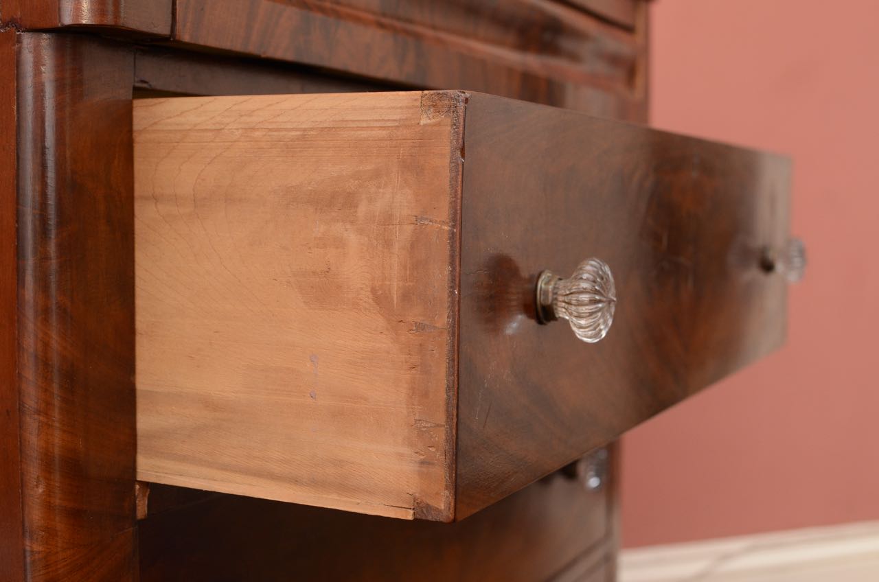 Mid 19th Century Empire Flame Mahogany Dresser