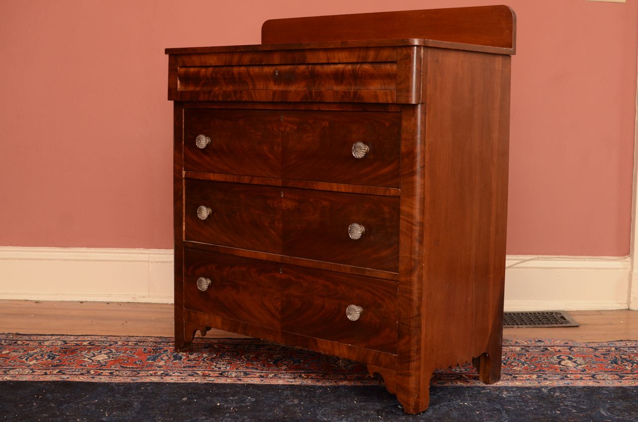 Mid 19th Century Empire Flame Mahogany Dresser