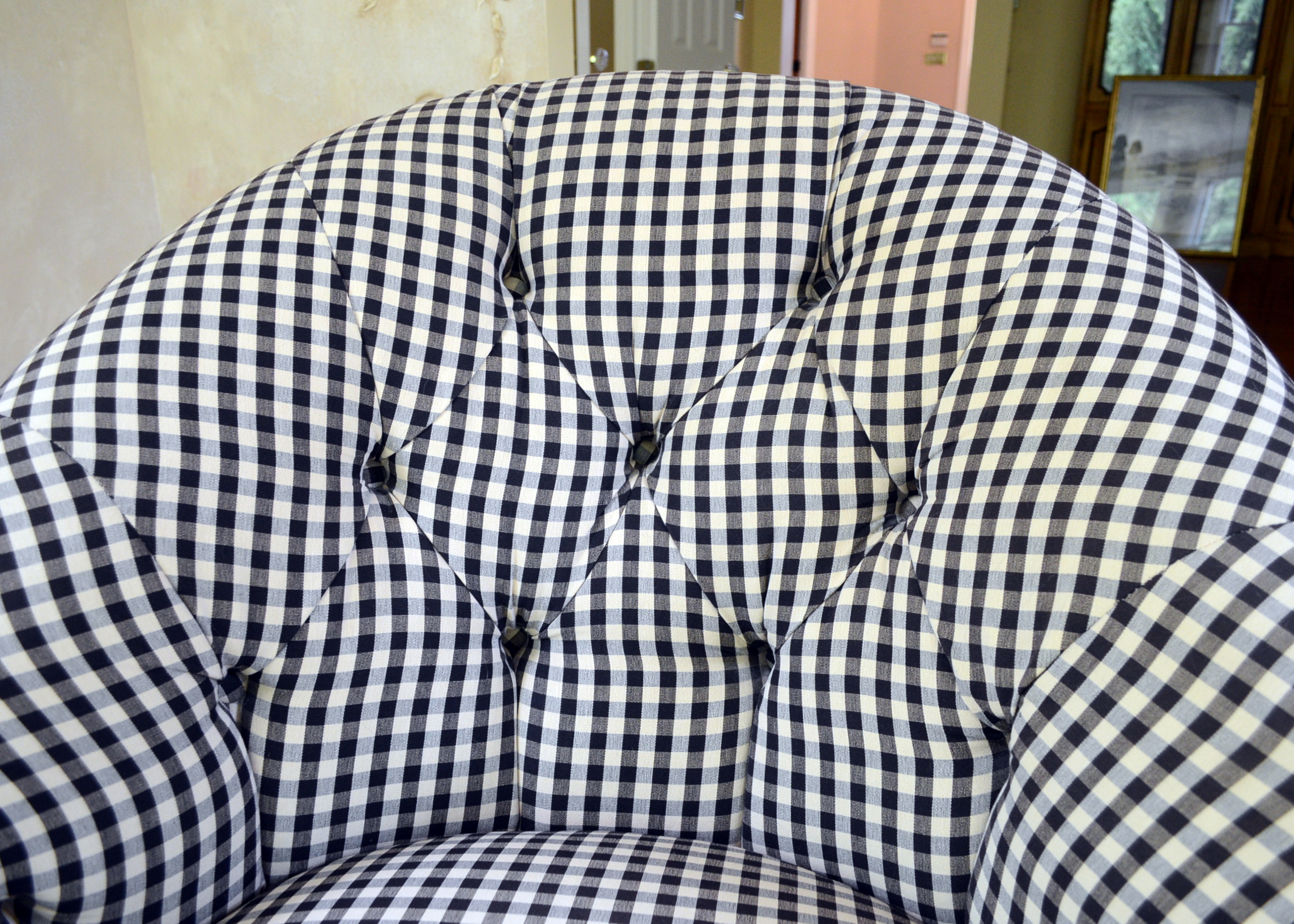 Pair of Barrel Back Tufted Chairs