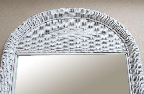 White Wicker Dresser and Mirror