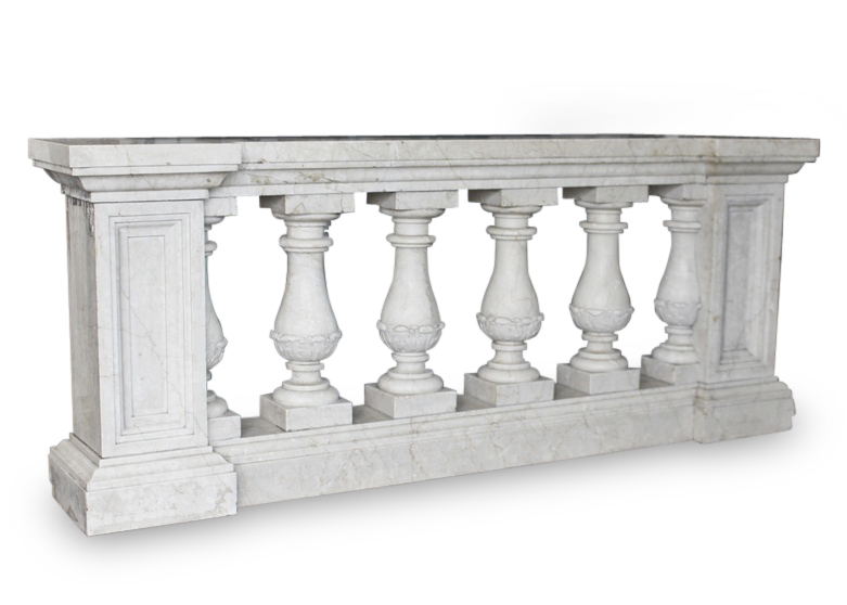 Carrara Marble Baluster Sanctuary Rail