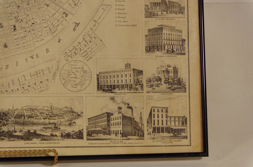 Antique Otto Onken Lithograph Map of CIncinnati