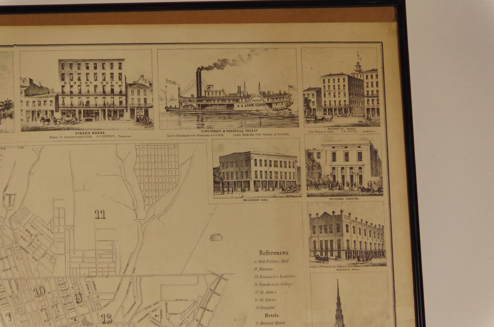 Antique Otto Onken Lithograph Map of CIncinnati