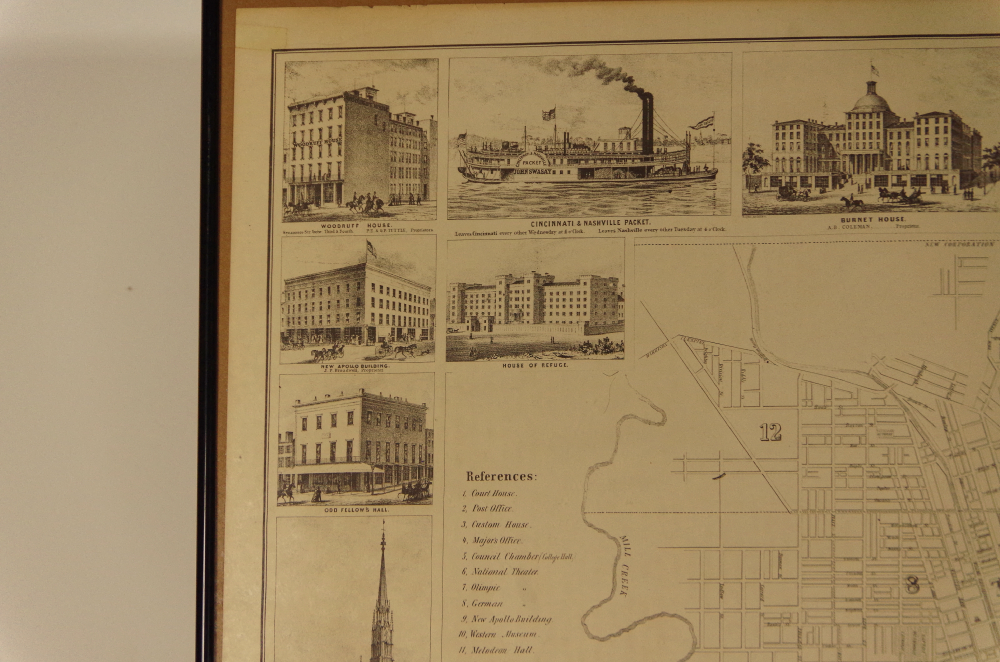 Antique Otto Onken Lithograph Map of CIncinnati