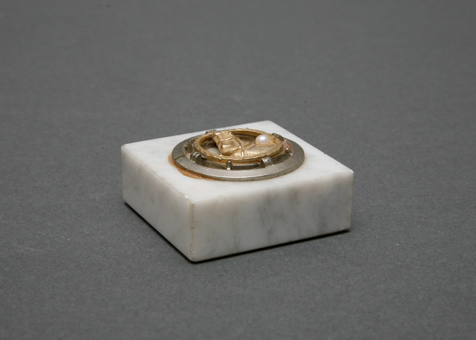 Vintage Cosmetic Containers and Equestrian Paperweight