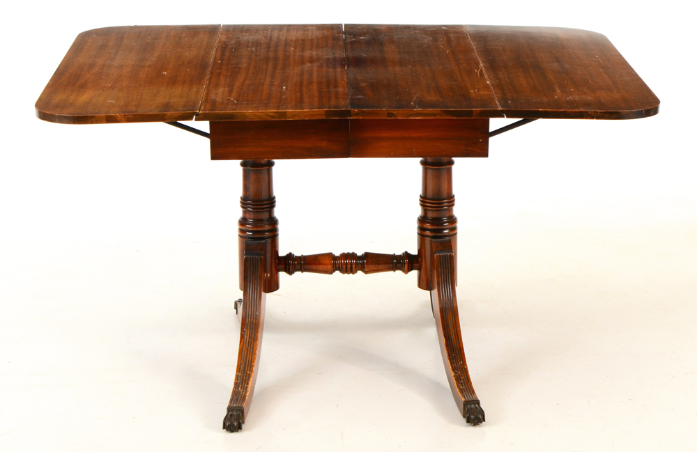 Duncan Phyfe Style Drop-Leaf Table and Chairs