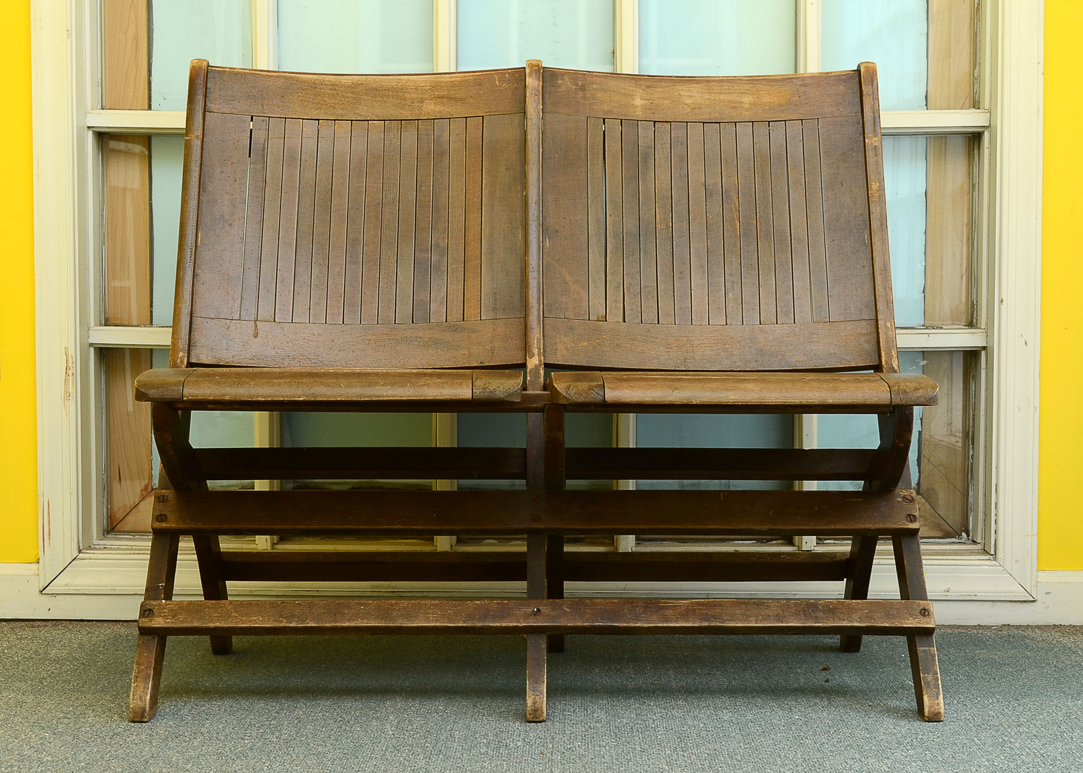 Antique Double Wooden Folding Chair
