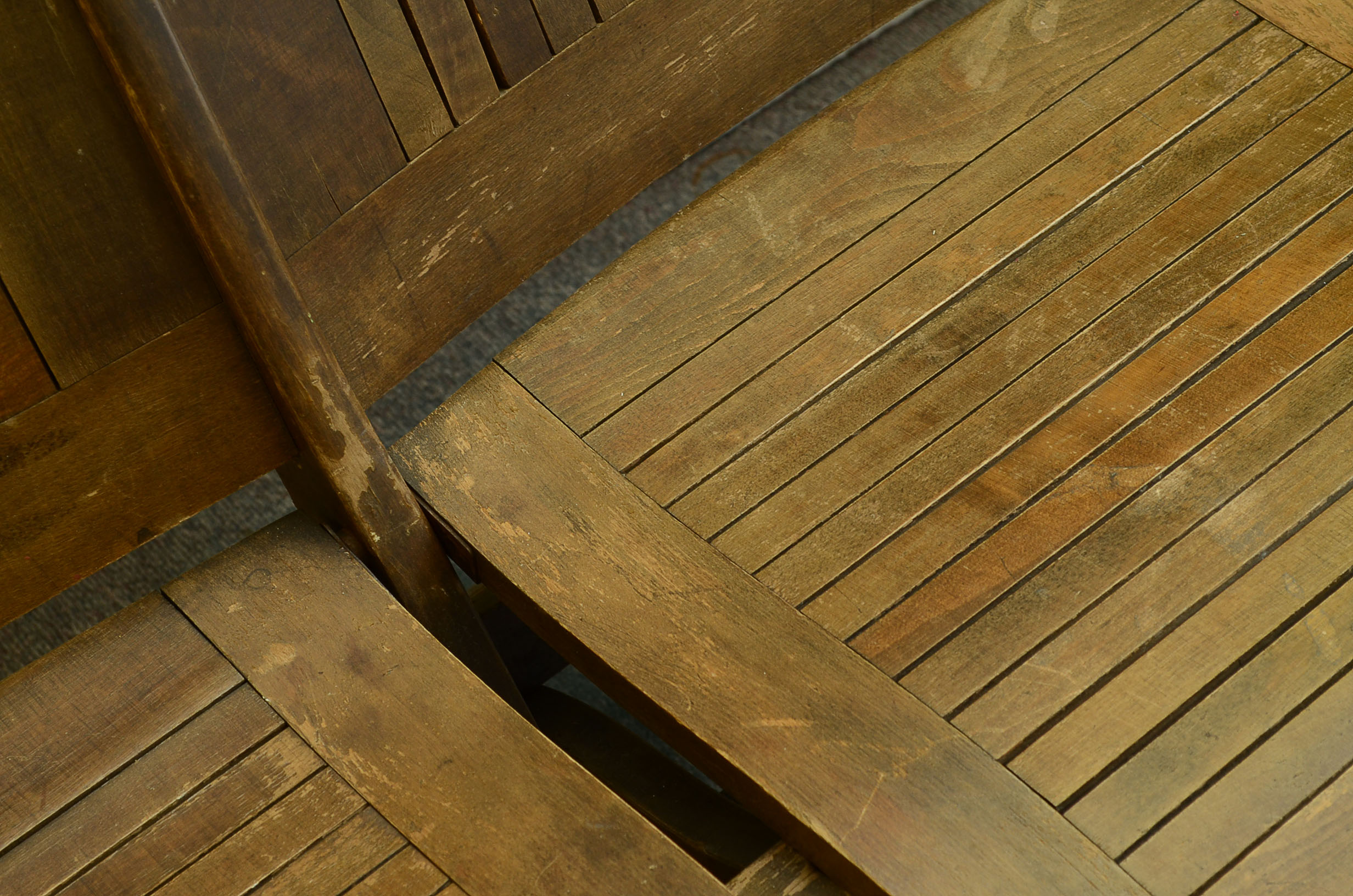 Antique Double Wooden Folding Chair