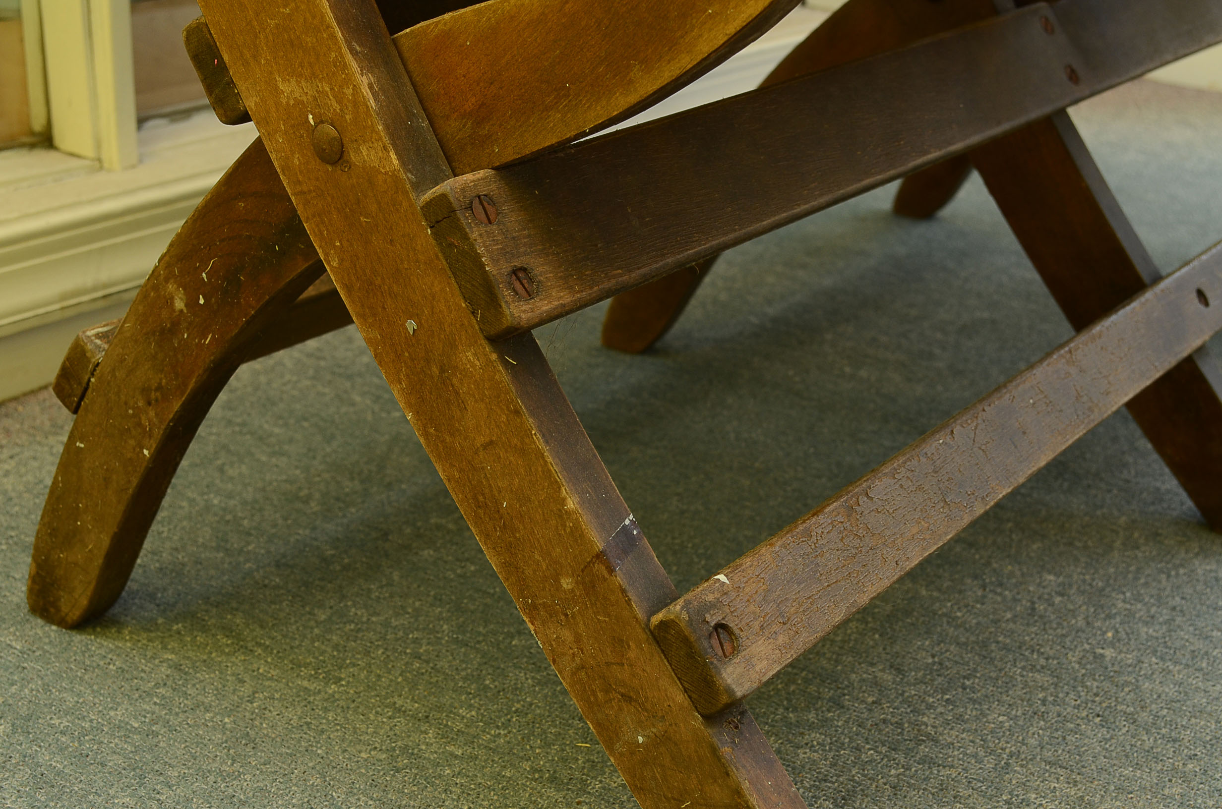 Antique Double Wooden Folding Chair