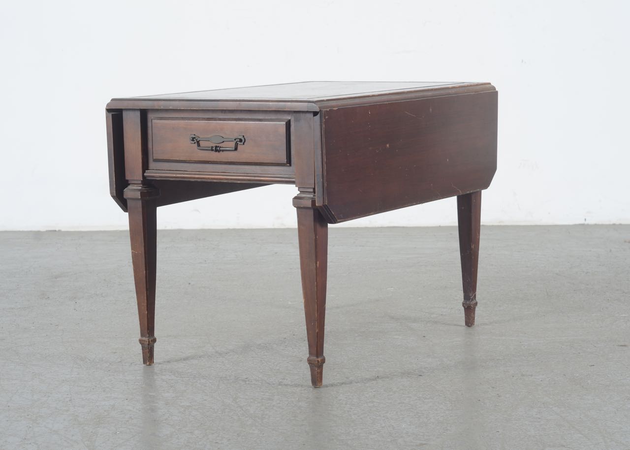 Vintage Mahogany Drop-Leaf Side Table by Brandt