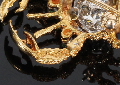 Diamond and Emerald Crab Brooch