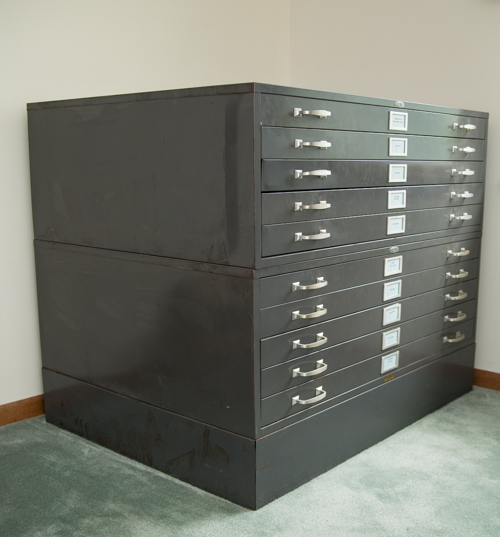Cole-Steel Ten-Drawer Filing Cabinet with Paper and Card Stock