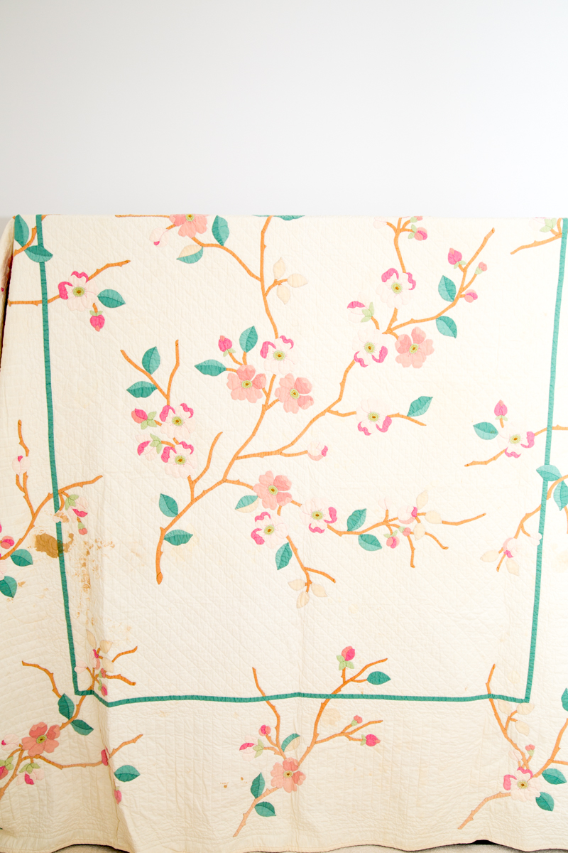 Full Size Floral Patchwork Quilt