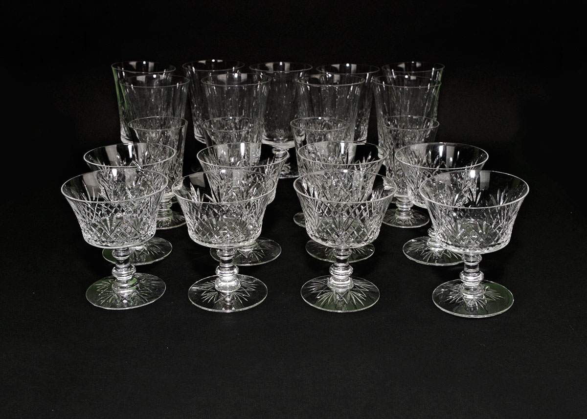 Collection of French St. Louis Crystal Goblets in Chantilly