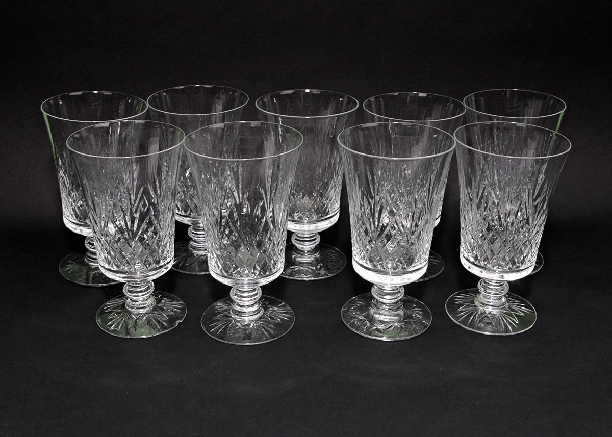 Collection of French St. Louis Crystal Goblets in Chantilly