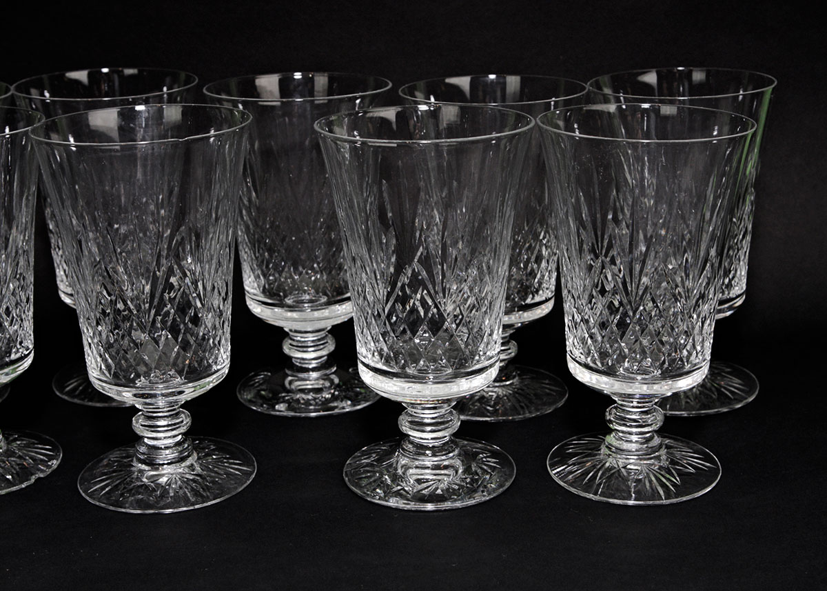 Collection of French St. Louis Crystal Goblets in Chantilly