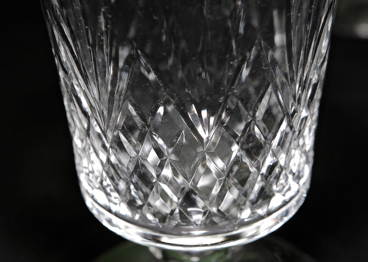 Collection of French St. Louis Crystal Goblets in Chantilly