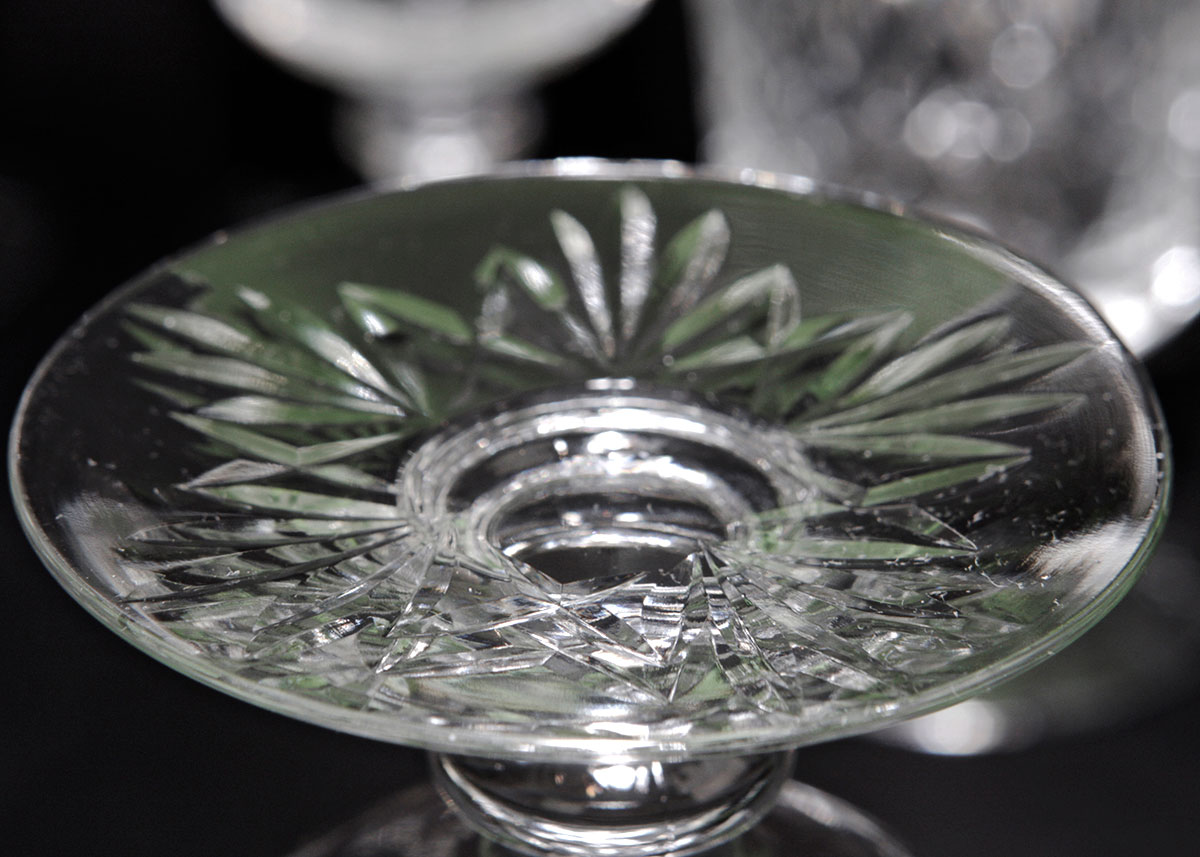 Collection of French St. Louis Crystal Goblets in Chantilly