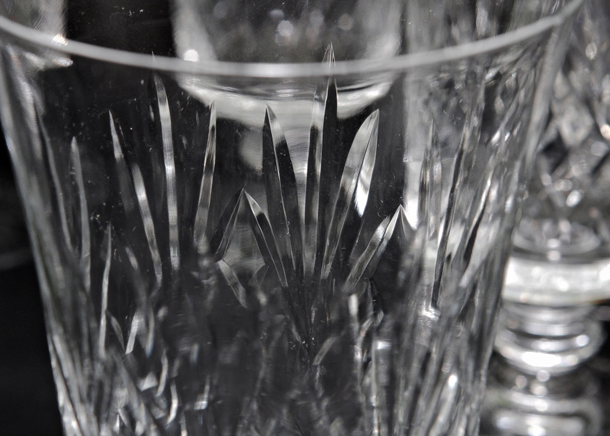 Collection of French St. Louis Crystal Goblets in Chantilly