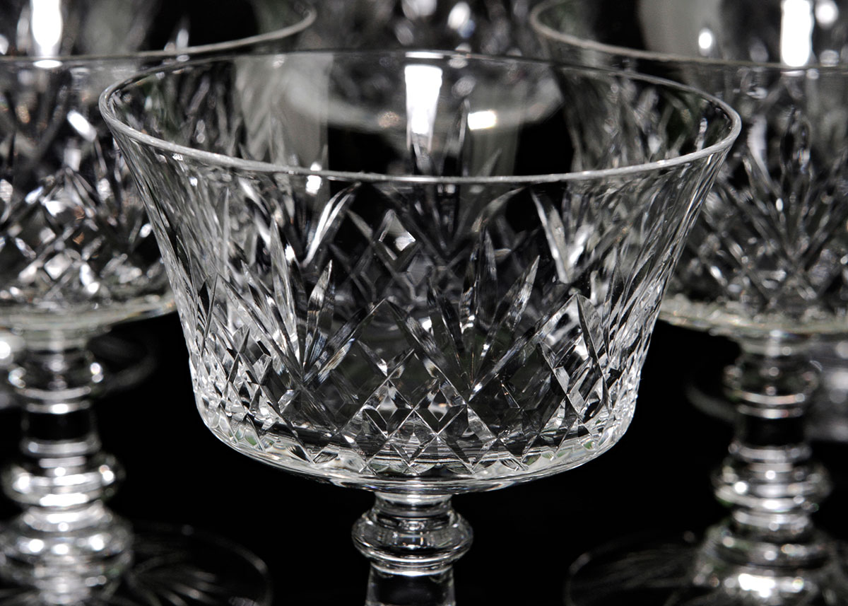 Collection of French St. Louis Crystal Goblets in Chantilly