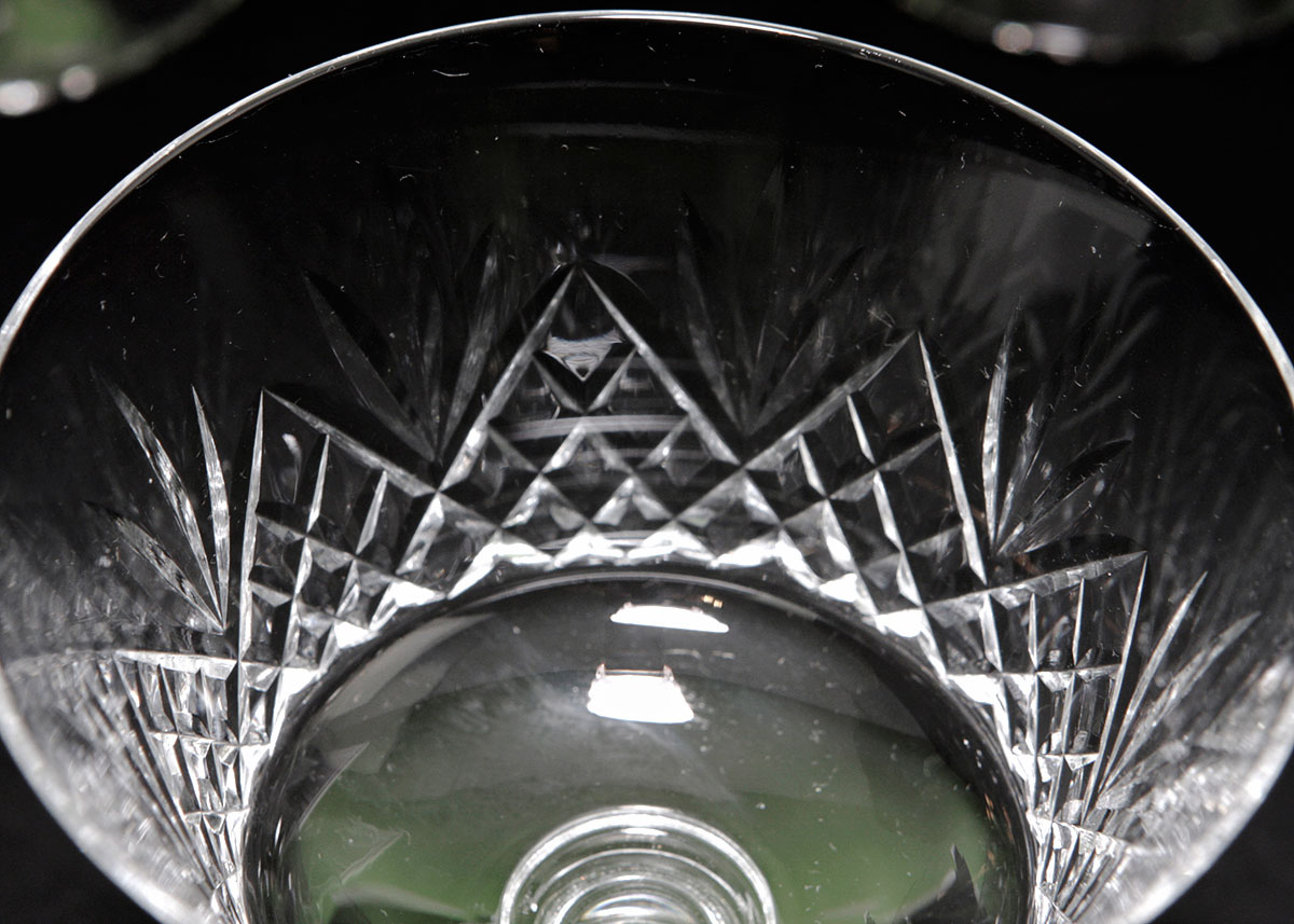 Collection of French St. Louis Crystal Goblets in Chantilly