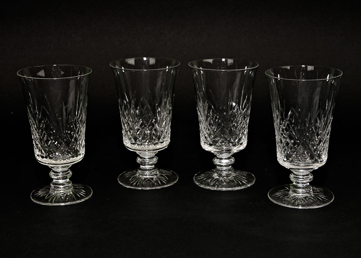 Collection of French St. Louis Crystal Goblets in Chantilly
