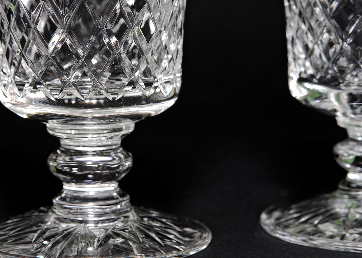 Collection of French St. Louis Crystal Goblets in Chantilly