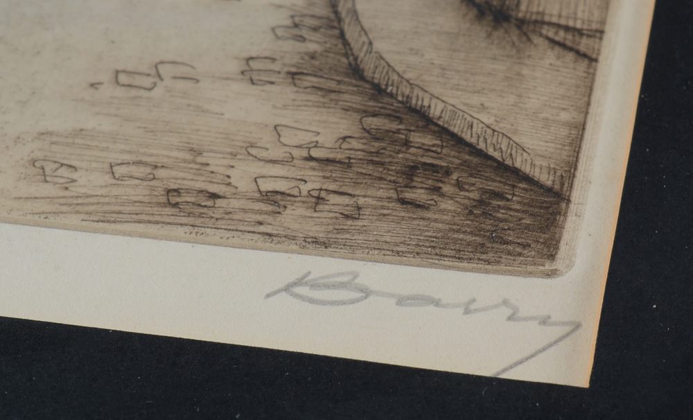 Original Hand-colored Etching of Paris, Titled 'Rue Norvines'