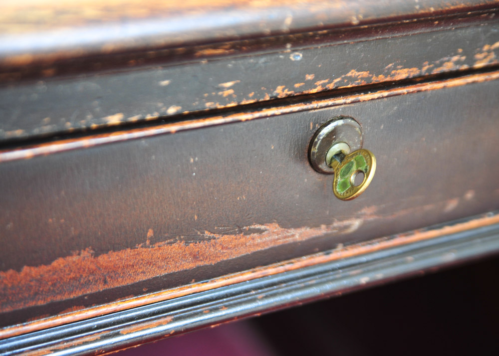 Executive Office Desk with Leather Inlays