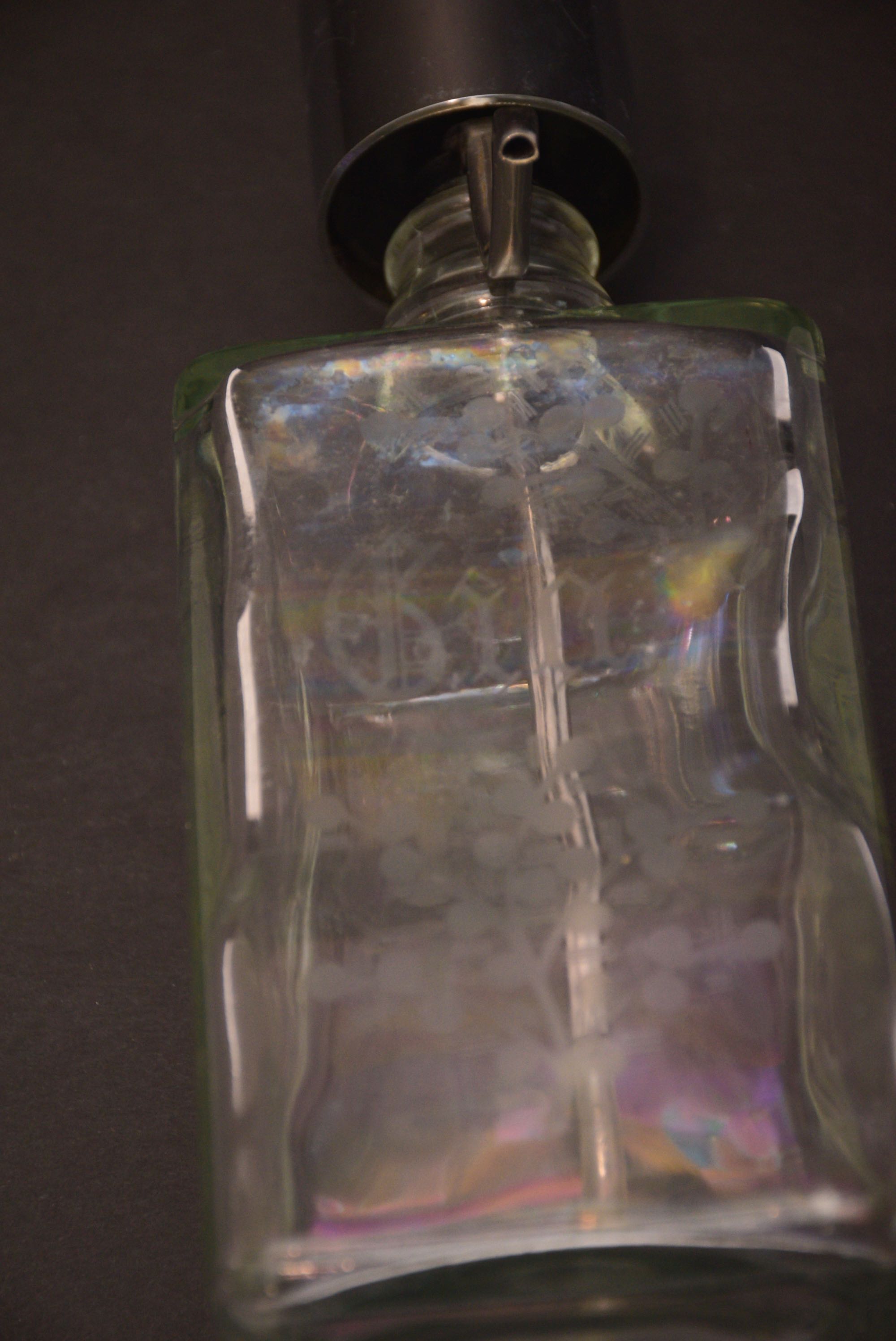 Trio of Liquor Decanters with Pump Dispensers plus Jiggers