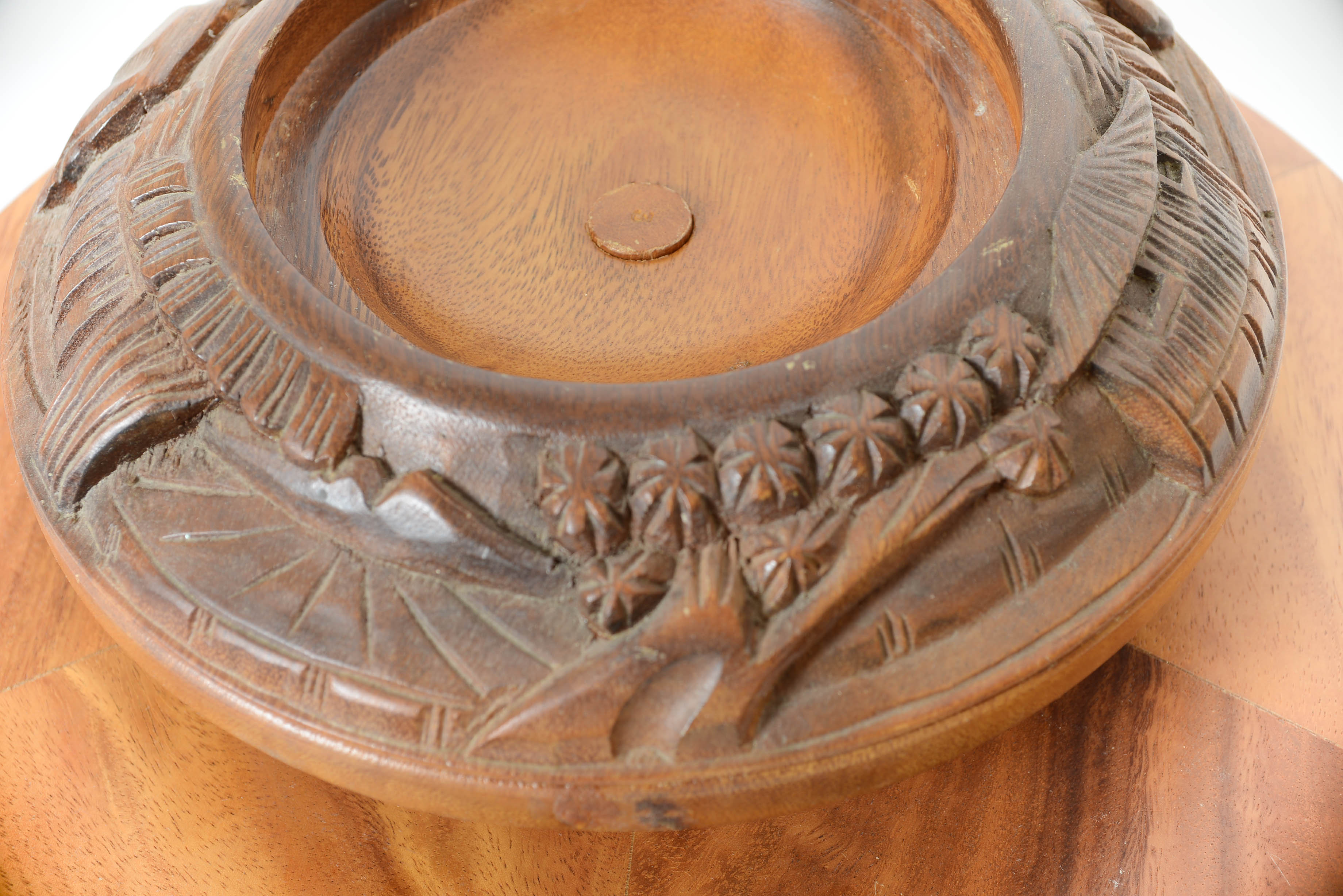 Vintage Hand Carved Serving Bowl Set
